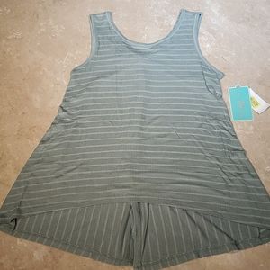 Copper Key Mint Green Stripe Tank Top L
